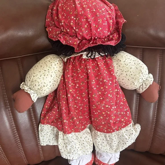 Floral Red and Brown Rag Doll yarn hair - Picture 4 of 4